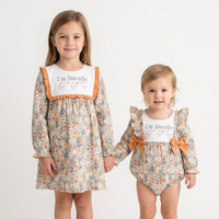 Vêtements assortis pour filles et garçons en gros, ensembles 2 pièces à manches longues, robe barboteuse, vêtements d'automne pour enfants