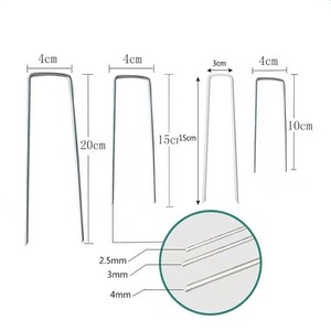 Piquets de fixation en acier inoxydable en forme de U pour jardinage, <span class=keywords><strong>pelouse</strong></span>, serre, paillis plastique et contrôle des mauvaises herbes - Product Image 3
