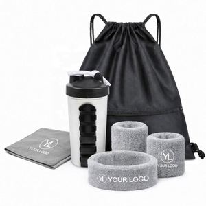 Botella Mezcladora con Logotipo Personalizado, Toalla de Secado Rápido, Bolsa con Cordón, Cintas para el Sudor, Kit de Artículos Deportivos para Promoción de Fitness - Product Image 1