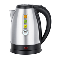 Bouilloire Électrique Sans Fil en Acier Inoxydable 2024, Grande Qualité, Plus de 2,0 L, 1500 W, Arrêt Automatique, Chauffage d'Eau à Séchage Rapide