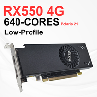 Offre Spéciale Minimaliste Mini-ITX GPU GDDR5 PC de Bureau Jeux Conception Bureautique 4 Go 640 Cœurs RX 550 Carte Graphique Low Profile