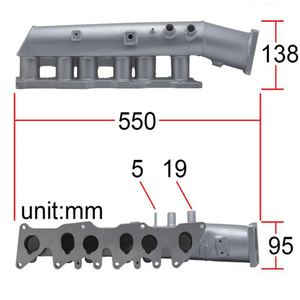 Colector de admisión de aluminio, colector Turbo apto para VW Golf <span class=keywords><strong>VR6</strong></span> 2,8 y 2,9 litros 12V - Product Image 3
