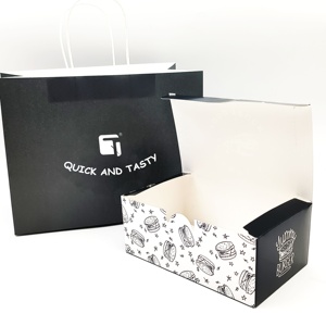 Boîtes à emporter en papier kraft recyclable avec logo personnalisé pour frites, nuggets <span class=keywords><strong>de</strong></span> poulet frit, pour camion <span class=keywords><strong>de</strong></span> restauration rapide, ensemble <span class=keywords><strong>de</strong></span> contenants pour sushis - Product Image 2