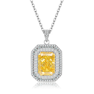 Factory Wholesale 10*14mm Square Ice Out Colorful Cubic Zirconia Fashion <b>Pendants</b> Charms Woman Copper Accessories Jewelry - Product Image 5