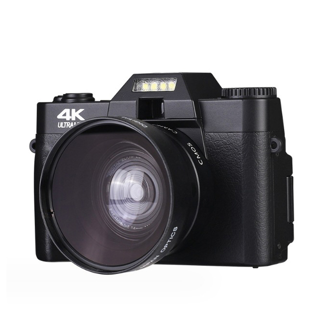 R10 Professional 48 Megapixel WIFI 180 Degrees Flip Screen Auto Focus 4K Full HD Digital Video Camera With 32GB SD Card & Len