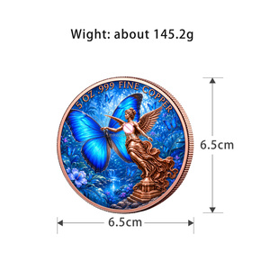 Monedas de Cobre de Alto Relieve Personalizadas al por Mayor, Moneda de la <span class=keywords><strong>Libertad</strong></span> de 5 oz 999, Moneda Conmemorativa de la Diosa con Alas de Mariposa, Colección de Monedas - Product Image 3