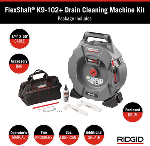 Eje Flexible RIDGID K9-102 <span class=keywords><strong>para</strong></span> Limpiar Grasa Interior, Restos de Papel y Otras Tuberías, Máquinas Adecuadas <span class=keywords><strong>para</strong></span> Tuberías de 2-4 Pulgadas (30-50 mm) - Product Image 4