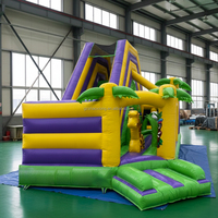 Château gonflable commercial extérieur pour enfants, parc à thème animal, château gonflable, maison de rebond gonflable avec toboggan combiné, trampoline