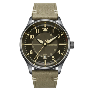 Montre de pilote classique et raffinée avec logo personnalisé, mouvement automatique, bracelet en cuir véritable, fonction étanche et cadran en cristal - Product Image 2