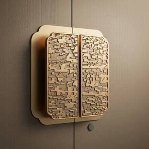 Porte d'entrée de luxe en aluminium massif, style victorien, à double battant, étanche et pare-balles, avec panneau texturé coquille de nacre, couleur <span class=keywords><strong>champagne</strong></span> - Product Image 5