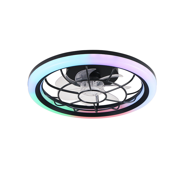 Household Bedroom air Cooling DC Motor Ceiling Fan with Remote Control and RGB Light Kit