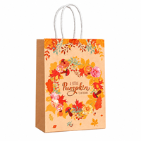 Sacs en papier cadeau pour Thanksgiving, sacs en kraft personnalisés avec logo et poignées pour pâtisseries, biscuits, friandises et cadeaux de fêtes