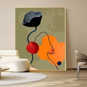 Kit <span class=keywords><strong>de</strong></span> Pintura por Números <span class=keywords><strong>de</strong></span> Flores <span class=keywords><strong>de</strong></span> Amapola Abstractas Songwoo para Adultos, Pintura <span class=keywords><strong>al</strong></span> Óleo Digital Personalizada Minimalista sobre Lienzo - Product Image 2