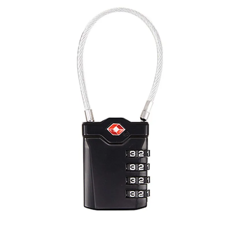 Hot Sale 4 Digit Secret Code Password Lock Outdoor Waterproof Alloy Keys Steel Cable Safety Padlock Code Lock NWCSNZ051