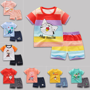 Nouvel ensemble de vêtements pour enfants, tenue d'été pour bébé garçon, t-shirt et short, 2 pièces décontractées en coton pour le printemps - Product Image 2