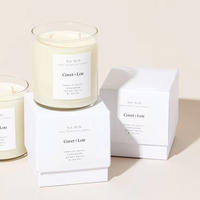 Bougie d'aromathérapie personnalisée LANJO, pot en verre rond, cire de soja, parfum frais, coffret cadeau pour la fête des mères, Chine