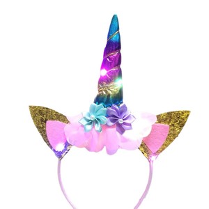 Bandeau lumineux licorne LED à la mode pour enfants bandeau lumineux à la mode pour les filles parfait <span class=keywords><strong>noël</strong></span> Halloween fête d'anniversaire - Product Image 6