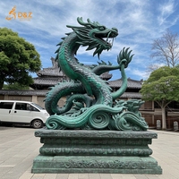 D & Z Art Group Sculpture extérieure en bronze pour le sanctuaire du temple de jardin Grande statue orientale mythique du dragon japonais