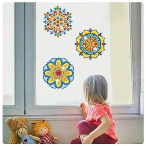 Autocollant de fenêtre Diamond Painting Série Mandala Film statique en PVC DIY Jouet créatif pour enfants pour filles - Product Image 4