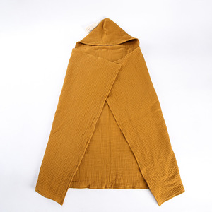 <span class=keywords><strong>Accappatoio</strong></span> per Neonati 100% Cotone 4 Strati Spesso Assorbente in Mussola con Cappuccio Asciugamano da Doccia per Bambini Uso Domestico in Faggio con Nappine - Product Image 4