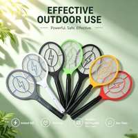 Raquette anti-moustiques électrique haute tension rechargeable à grande grille de sécurité, vente en gros
