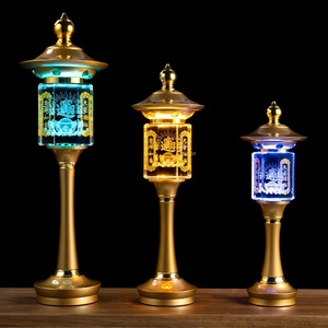 Miaolianhua, lámpara clásica de Dios riqueza, lámpara de <span class=keywords><strong>Buda</strong></span> Changming enchufable, luz LED, lámpara de santuario de aleación de aluminio esmaltada de colores numerados - Product Image 3