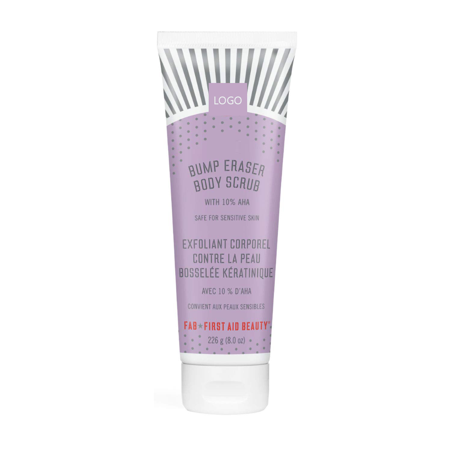 Private label Vegan Bump Eraser Body Scrub with AHA Natural Body Scrub smooth skin Decongestant Pores and Gently Exfoliate Skin