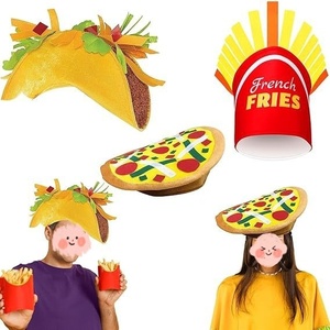 Sombrero de Disfraz para Fiesta del Día Nacional de México, Accesorios para Carnaval, Sombrero de <span class=keywords><strong>Pizza</strong></span> y Papas Fritas, Sombrero Mágico para Disfrazarse - Product Image 1