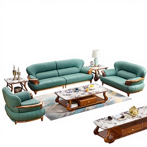 Juego de Sofás Reclinables Seccionales de Lujo Moderno, Muebles para el Hogar de Cuero Genuino Personalizados, Diseño Europeo Modular para Sala de Estar y Apartamento - Product Image 1