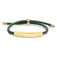 Joyería en blanco grabada personalizada, barra Horizontal de acero inoxidable, pulsera ondulada ajustable para mujer