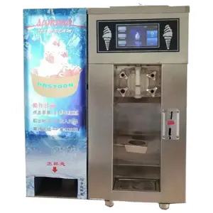 Máquina Expendedora de helados de acero inoxidable, máquina expendedora de helados pequeños con monedas