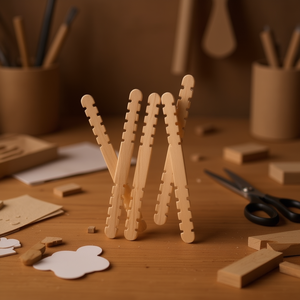 Bastoncini di legno dentellati ILAN 10x114mm 50 pezzi per artigianato e fai da te - Product Image 3