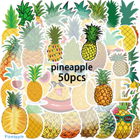 50pcs Pineapple Sticker For Pvc Waterproof Sticker Car Mobile Phone Laptop Notebook Water Bottle Stickers