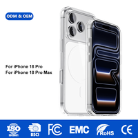 Étui de téléphone magnétique transparent HD Laudtec pour iPhone 17/18 Pro Max, pare-chocs de luxe fin antichoc en TPU+PC, logo personnalisé disponible
