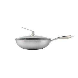 Poêle de cuisine 34cm en nid d'abeille en acier inoxydable 304 poêle antiadhésive inox wok - Product Image 5