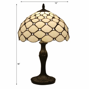 Lámpara de Techo Tiffany LongHuiJing con Cúpula de Vidrio, 12 Pulgadas, LED AC E27, Base de Aleación de Zinc, Estilo Mediterráneo Vintage Amarillo para Dormitorio - Product Image 3