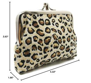 Petite pochette colorée personnalisée en usine OEM porte-monnaie à cadenas pour baiser porte-monnaie en toile à imprimé léopard pour femme - Product Image 6