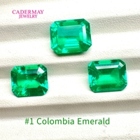 Émeraudes hydrothermales Cadermay, taille émeraude, de 2x4mm à 20x30mm, émeraudes cultivées en laboratoire, qualité colombienne, pour bijoux de haute qualité