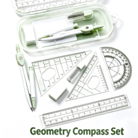 Kit de 8 compas géométriques Macaron pour le dessin mathématique, avec règle, équerre, rapporteur et gomme, pour la papeterie scolaire