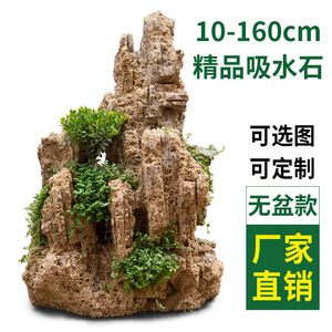 Piedra Absorbente Natural de 10-160 cm, Rocalla Retenedora de Agua, Bonsái, Montaña Artificial, Adorno para Patio - Product Image 1