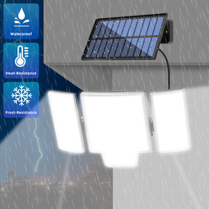 Led ngoài trời năng lượng mặt trời đèn pha với cảm biến chuyển động 3-đầu chiếu sáng đường phố cho khu vực vườn điều khiển từ xa ABS Đèn cơ thể - Product Image 5