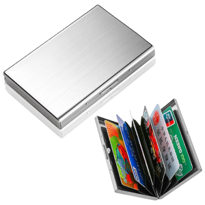 Custom Logo Card <b>Holder</b> | Stainless Steel Blocking Leather Business Card Case | Bulk Promotional Corporate Gifts Wholesale - Product Image 4