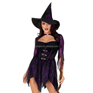 Disfraz de Halloween para adultos <span class=keywords><strong>Vestido</strong></span> de <span class=keywords><strong>bruja</strong></span> <span class=keywords><strong>sexy</strong></span> con sombrero para mujer - Product Image 2