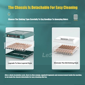 Incubatrice Automatica per Uova di Gallina <span class=keywords><strong>Mini</strong></span> da 6-128 Pezzi con Doppia Alimentazione, Materiale PP, Tasso di Schiusa del 98%, Garanzia di 1 Anno - Product Image 3