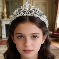 Vente chaude : Diadème en strass pour femme, couronne de mariée en cristal, coiffe de mariage argentée, vente en gros
