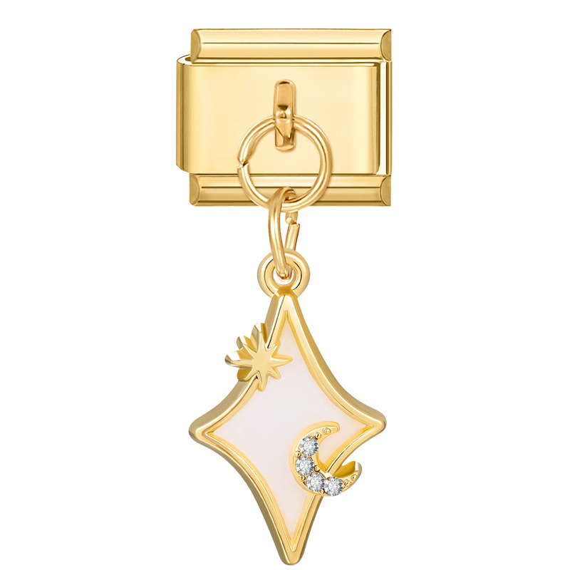 YWXH-51-Quadrilatère pendentif fond doré
