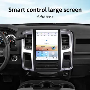 12.1 inç dokunmatik Tesla tarzı dikey ekran araba Stereo için 2013-2019 Dodge Ram DVD OYNATICI araba radyo Stereo Carplay