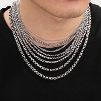 Collier Minimaliste Classique en Acier Inoxydable Triple Teinte, Finition Métallique Lisse, Bijou Simple pour Homme MGBC502