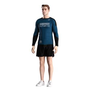 Rashguard à manches longues pour homme avec tissu anti-humidité, conçu pour les arts martiaux, le grappling et les entraînements en salle de sport - Product Image 2