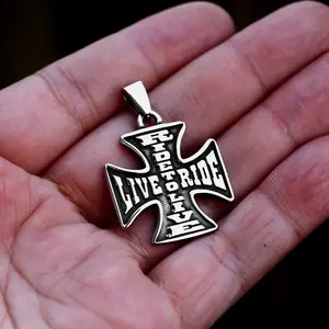 Latest Jewelry Trends Stainless Steel Small Letter Cross Pendant For Mens